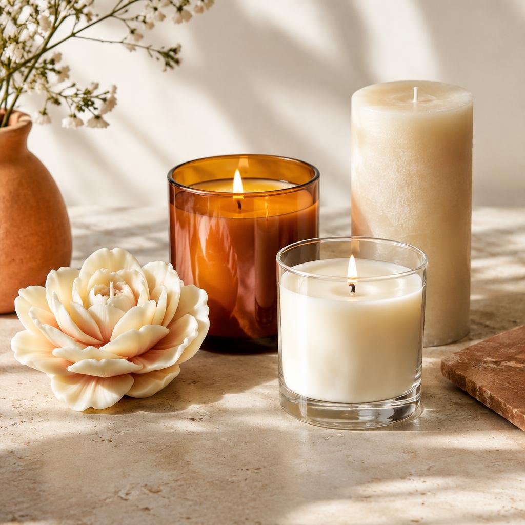 Diferentes estilos de velas artesanais